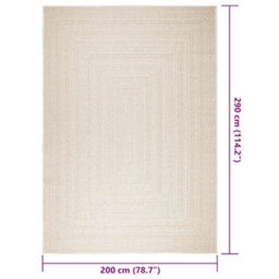 Vidaxl Rug Zizur Cream 200X290 Cm Jute Look Indoor And Outdoor - thumbnail 9