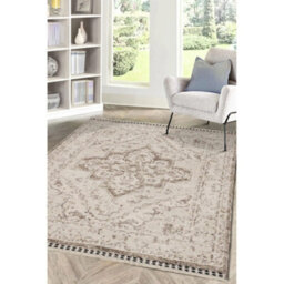 Melrose Mateo Traditional Vintage Look Grey Design Indoor Medium Area Rug 120/170Cm - thumbnail 1