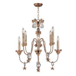 Elegant 8 Bulb Gold And Silver Chandelier With Led E14 60W - thumbnail 1