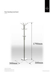 Orsina Chrome Floor Standing Coat Stand, Modern Design With 12 Hooks And Wide Round Base - thumbnail 2