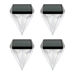 Gardenwize Pack Of 4 Solar Diamond Fence Lights  Warm White - thumbnail 2