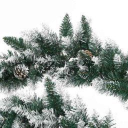 Berkfield Classic Christmas Garland With Led Lights Green 5.2 M Pvc - thumbnail 6