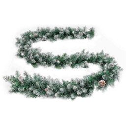 Berkfield Classic Christmas Garland With Led Lights Green 5.2 M Pvc - thumbnail 4