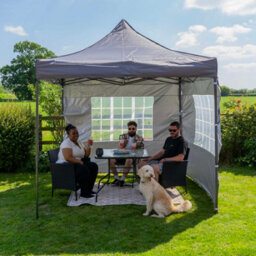 Jack Stonehouse Pop Up 2.5X2.5 Gazebo With Sides Dark Grey - thumbnail 4