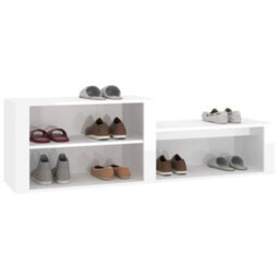 Berkfield Elegant Shoe Cabinet High Gloss White 150X35X45 Cm Engineered Wood - thumbnail 4
