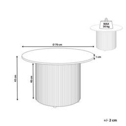 Beliani Coffee Table Leona Ceramic Light Beige - thumbnail 3