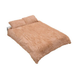 Darphe Camel 3Pcs King Side Faux Mink Fleece Bedding Duvet Cover With 2 Pillowcases - thumbnail 4