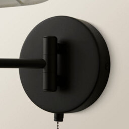 Valuelights Sonia Pair Of Matte Black Swing Arm Wall Lights With Tapered Shade - thumbnail 4