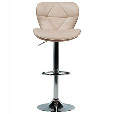 Beliani Luxe Living Set Of 2 Beige Faux Leather Swivel Adjustable Bar Stools - Padded, Matt Finish, Compact Design - image 1