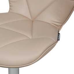 Beliani Luxe Living Set Of 2 Beige Faux Leather Swivel Adjustable Bar Stools - Padded, Matt Finish, Compact Design - thumbnail 9