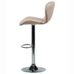 Beliani Luxe Living Set Of 2 Beige Faux Leather Swivel Adjustable Bar Stools - Padded, Matt Finish, Compact Design - thumbnail 5