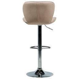 Beliani Luxe Living Set Of 2 Beige Faux Leather Swivel Adjustable Bar Stools - Padded, Matt Finish, Compact Design - thumbnail 6