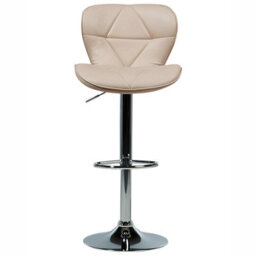 Beliani Luxe Living Set Of 2 Beige Faux Leather Swivel Adjustable Bar Stools - Padded, Matt Finish, Compact Design - thumbnail 1