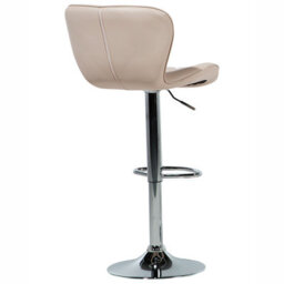 Beliani Luxe Living Set Of 2 Beige Faux Leather Swivel Adjustable Bar Stools - Padded, Matt Finish, Compact Design - thumbnail 7