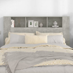 Berkfield Headboard Cabinet Concrete Grey 160X18.5X104.5 Cm - thumbnail 3