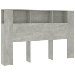 Berkfield Headboard Cabinet Concrete Grey 160X18.5X104.5 Cm - thumbnail 2