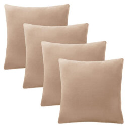 OHS 4 Pack Matte Velvet Cushion Covers, Natural - 45 X 45Cm