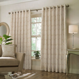 Paoletti Botanical Room Darkening Eyelet Curtain Pair Natural (W)229Cm X (D)137Cm