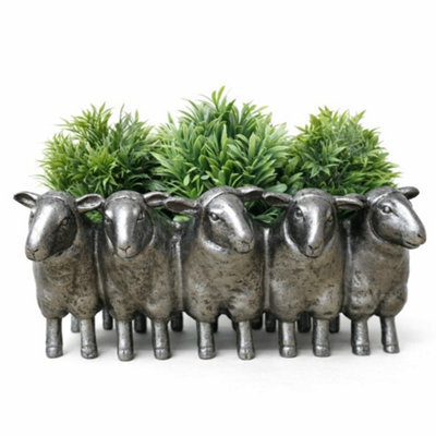 Gifts Direct 2 U Sheep Herd Planter Trough Metallic Finish - image 1