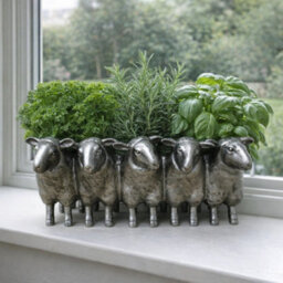 Gifts Direct 2 U Sheep Herd Planter Trough Metallic Finish - thumbnail 2