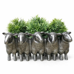 Gifts Direct 2 U Sheep Herd Planter Trough Metallic Finish - thumbnail 1