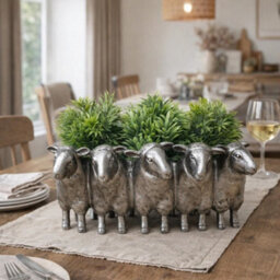 Gifts Direct 2 U Sheep Herd Planter Trough Metallic Finish - thumbnail 3