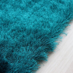 Dark Teal Super Soft Shaggy Handmade Modern Plain Sparkle Easy To Clean Rug For Dining Room Bedroom Living Room-140Cm X 200Cm - thumbnail 3