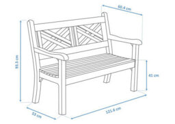 Winawood Speyside 2 Seater Wood Effect Bench - New Teak - thumbnail 4