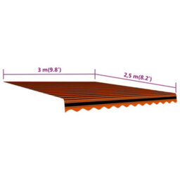Berkfield Awning Top Sunshade Canvas Orange And Brown 300X250 Cm - thumbnail 5