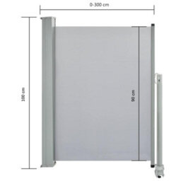 Walplus Patio Retractable Side Awning Garden Sun Shade Canopy Gazebo For Back Door, Porch, Patio 100 X 300 Cm Grey - thumbnail 8