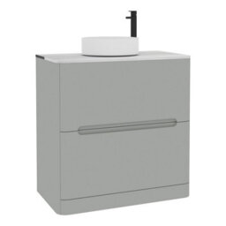 Royal Bathrooms Venice 800mm Dove Grey Freestanding Bathroom Countertop Vanity Unit 2 Drawer With Art Basin - thumbnail 7