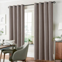 Ameha Plain 100%blackout Curtain For Bedroom Office Window Treatment Beige Linen Texture Fabric Thermal Insulated Curtain Pair 66'x72''