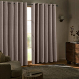 Ameha Plain 100%blackout Curtain For Bedroom Office Window Treatment Beige Linen Texture Fabric Thermal Insulated Curtain Pair 66'x72'' - thumbnail 5