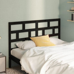Berkfield Bed Headboard Black 126X4X100 Cm Solid Wood Pine - thumbnail 3