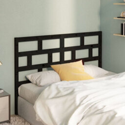 Berkfield Bed Headboard Black 126X4X100 Cm Solid Wood Pine - thumbnail 1