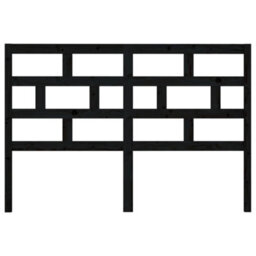 Berkfield Bed Headboard Black 126X4X100 Cm Solid Wood Pine - thumbnail 4