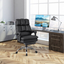 Costway Office Desk Chair Ergonomic Padded Reclining Chair W/retractable Footrest - thumbnail 2
