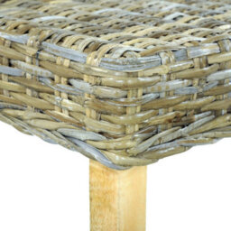 Vidaxl Bench 110 Cm Natural Kubu Rattan And Solid Mahogany Wood - thumbnail 5