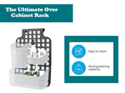 Blue Canyon Dark Grey Plastic Cabinet Door Organiser Single Basket No Drill Rust Resistant Bathroom Storage Shelf - thumbnail 6