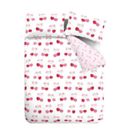 Catherine Lansfield Cherries And Bows Pink Duvet Cover Set With Pillowcases Double Bedding Set - thumbnail 5