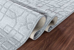 Ivy Washable Cubed Trellis Design Anti Slip Doormats Dark Grey 80X300 Cm - thumbnail 2