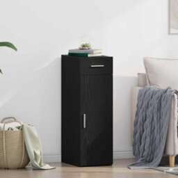 Berkfield Sideboard Black Oak 30X42,5X93 Cm Engineered Wood - thumbnail 1