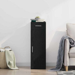 Berkfield Sideboard Black Oak 30X42,5X93 Cm Engineered Wood - thumbnail 4