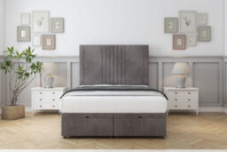 "Comfort Royal Slate Naples Ottoman Bed Base With 26"" Strutted Headboard 3' Single" - thumbnail 1
