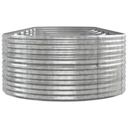 Berkfield Garden Planter Powder-Coated Steel 510X140X68 Cm Silver - thumbnail 4