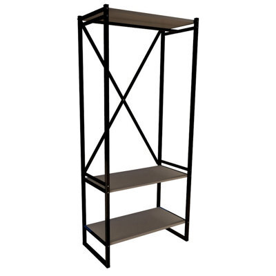 Urbn-Living Urbnliving 160Cm Height 3 Tier Anthracite Wooden Coat Rack And Shoe Storage Stand With Metal Frame - image 1