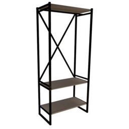Urbn-Living Urbnliving 160Cm Height 3 Tier Anthracite Wooden Coat Rack And Shoe Storage Stand With Metal Frame