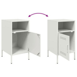 Berkfield Bedside Cabinets 2 Pcs White 36X39X68 Cm Steel - thumbnail 9