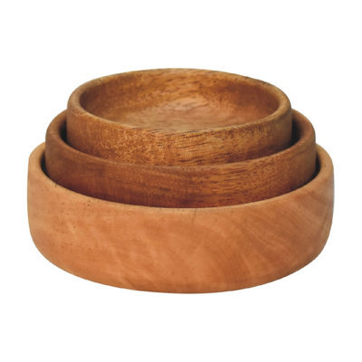 Artisan Furniture Solid Wood Solid Wood Fruit Bowl Set Of 3 - image 1