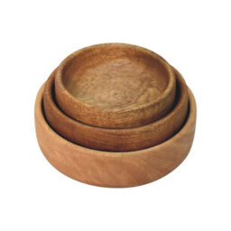 Artisan Furniture Solid Wood Solid Wood Fruit Bowl Set Of 3 - thumbnail 3